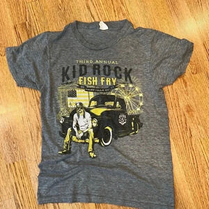 2017 KIDROCK third annual fish fry nashville tn gray short sleeve t-shirt SMALL